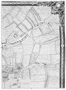 Un mapa de Mile End y Stepney Green, Londres, 1746